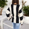 Anna-Kaci Women's Striped Long Sleeve Sweater Waffle Knit Pattern with Bell Sleeves - X Large, Light Beige - 4 of 4