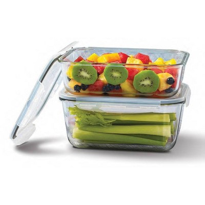 Mason Craft & More Set of 2 Rectangular Food Storage Containers with Lids