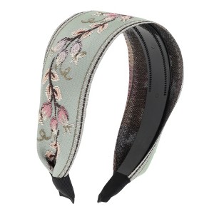 Unique Bargains Women's Embroidered Wide-side Headband 5.91"x4.33" 1 Pc - 1 of 4