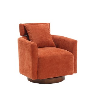 NicBex Chenille Accent Chair,Upholstered Living Room Chairs with Curved Backrest and Wooden Base,Modern Armchair,Accent Chairs for Living Room - 1 of 4