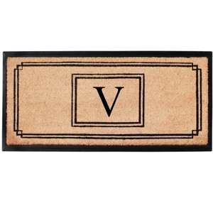 A1HC Natural Coir Monogrammed Heavy Duty Entrance Door Mat 24X48, Anti-Shed Treated Durable Doormat - 1 of 4