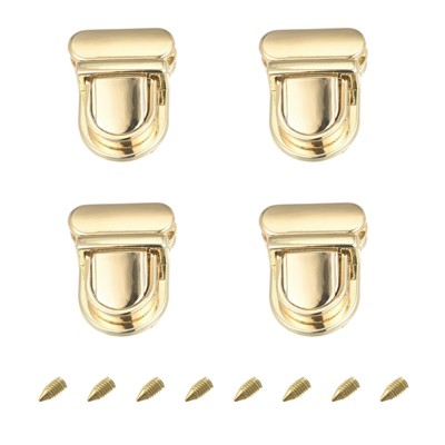 Unique Bargains Zinc Alloy DIY Wallet Purse Making Decorative Turn Lock Clasp 4 Pcs