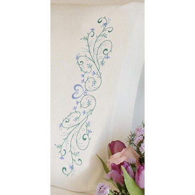 Dimensions Stamped Embroidery Pillowcase Pair 20"X30"-Filigree Scroll