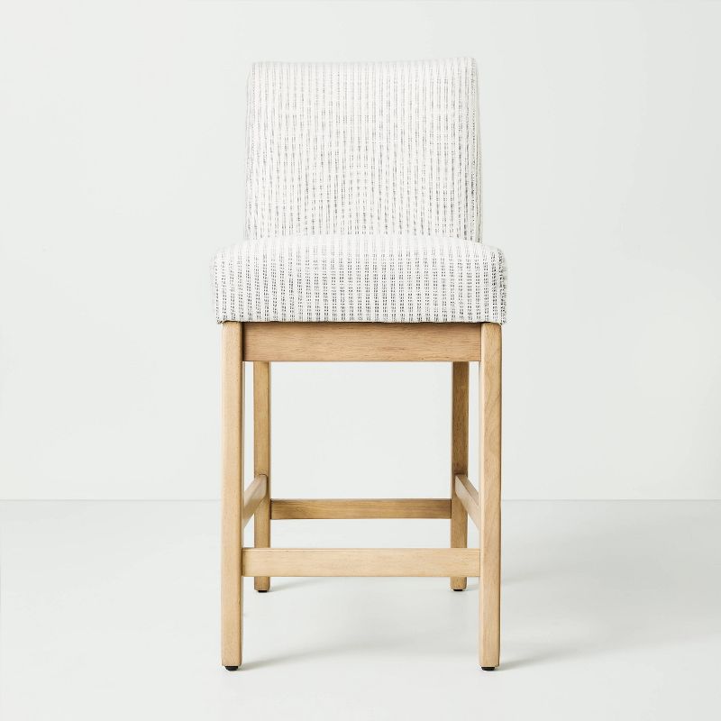 Upholstered Natural Wood Slipper Counter Stool - Hearth & Hand™ with Magnolia, 4 of 16
