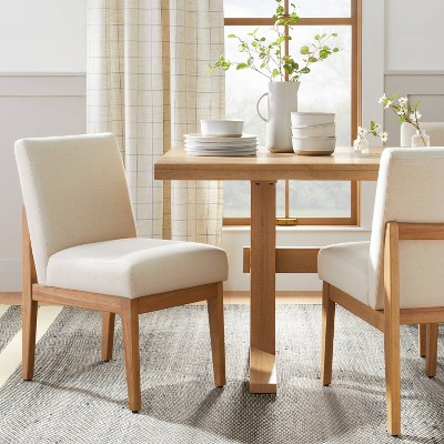 Upholstered Natural Wood Slipper Dining Chair - Hearth & Hand™ with Magnolia
