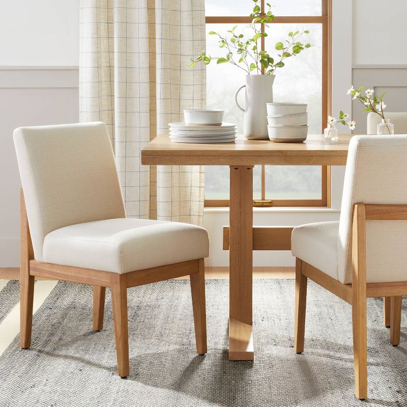 Upholstered Natural Wood Slipper Dining Chair - Hearth & Hand™ with Magnolia, 2 of 15