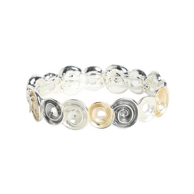 SOHI Women's Champayne Gold Textured Rose Bracelet