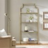 Metal Glass Bookcase in Antique Gold - Pemberly Row - 3 of 4