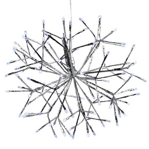 Celebrations Platinum LED Pure White 16 in. Shimmer Sphere Hanging Decor - image 1 of 1