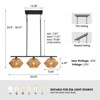 Ludomide 3-Light Rattan Black Chandelier, Boho Hanging Light Fixture With Hand-Woven Cage Lampshade, Farmhouse Pendant Light Height Adjustable - 3 of 4