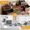 10 Drawer Dresser with Wooden Top for Bedroom, Rustic Tv Stand Dresser with Power Outlet for 55" TV, Fabric Dressers with Drawers for Living Room - 4 of 4