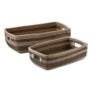 tagltd Seagrass Stripe Basket Set of 2