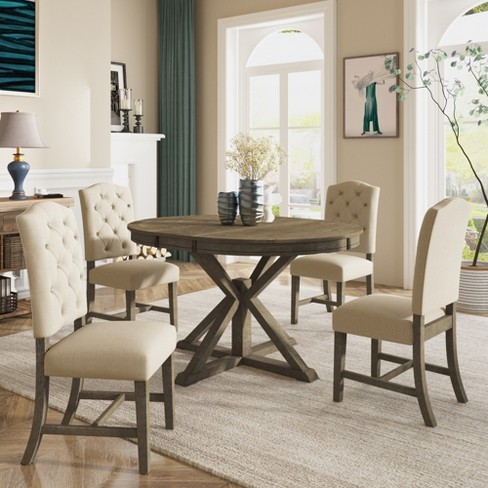 Round kitchen table with 4 online chairs