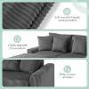 TiramisuBest 114*64" Cream Corduroy Sectional Sofa: L-Shaped,Console, USB Charger,Storage, Ottoman & Deep Wide Seats for Living Room - 4 of 4