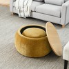 CAVINAS Round Foam Storage Ottoman Bench with Small Seat,Upholstered Storage Ottoman,Storage Bench for Living Room,Bedroom - 2 of 4