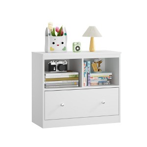 Dexmalle Kids Toy Storage Cabinet with Large Drawer,White - 1 of 4