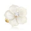 Ross-Simons Italian Mother-Of-Pearl and .30 Carat CZ Flower Ring in 18kt Gold Over Sterling - 4 of 4