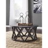 Sharzane Coffee Table Grayish Brown - Signature Design by Ashley: Distressed Rustic Cocktail Table, Wood Legs - 2 of 4