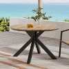 45.25in Outdoor Dining Table, Teak Acacia Wood Tabletop and Black Metal Leg, Brown+Black - 4 of 4