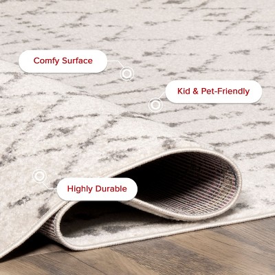 Gray Synthetic Moroccan Trellis 10' Square Area Rug