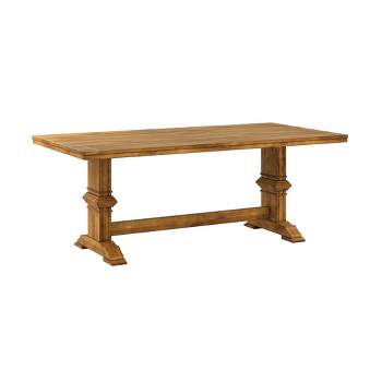 Delaney Two Toned Rectangular Solid Wood Top Dining Table - Inspire Q