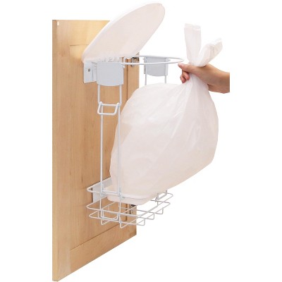 White Plastic 3 Gallon Trash System with Lid