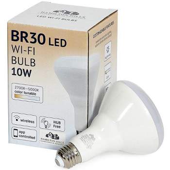 Hamilton Hills 10 Watt LED Smart Dimmable Flood Lightbulb WiFi Enabled No Hub Required, 1 pack