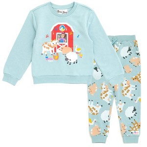 Ms. Rachel Animals Fleece Crossover Sweatshirt Jogger Pants Outfit Set Toddler - 1 of 4