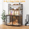 42.5 Inch Dog Cage Furniture with Shelves Storage - Large Dog Cage with Dividers, Durable Indoor Kennel, Easy Entry and Exit Pet Fence - 3 of 4