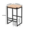 TiramisuBest Set of 2 Backless Bar Stools for Kitchen Counter,Natural Paper Rope Woven Seat Dining Chairs for Home & Kitchen, Metal Frame - 4 of 4