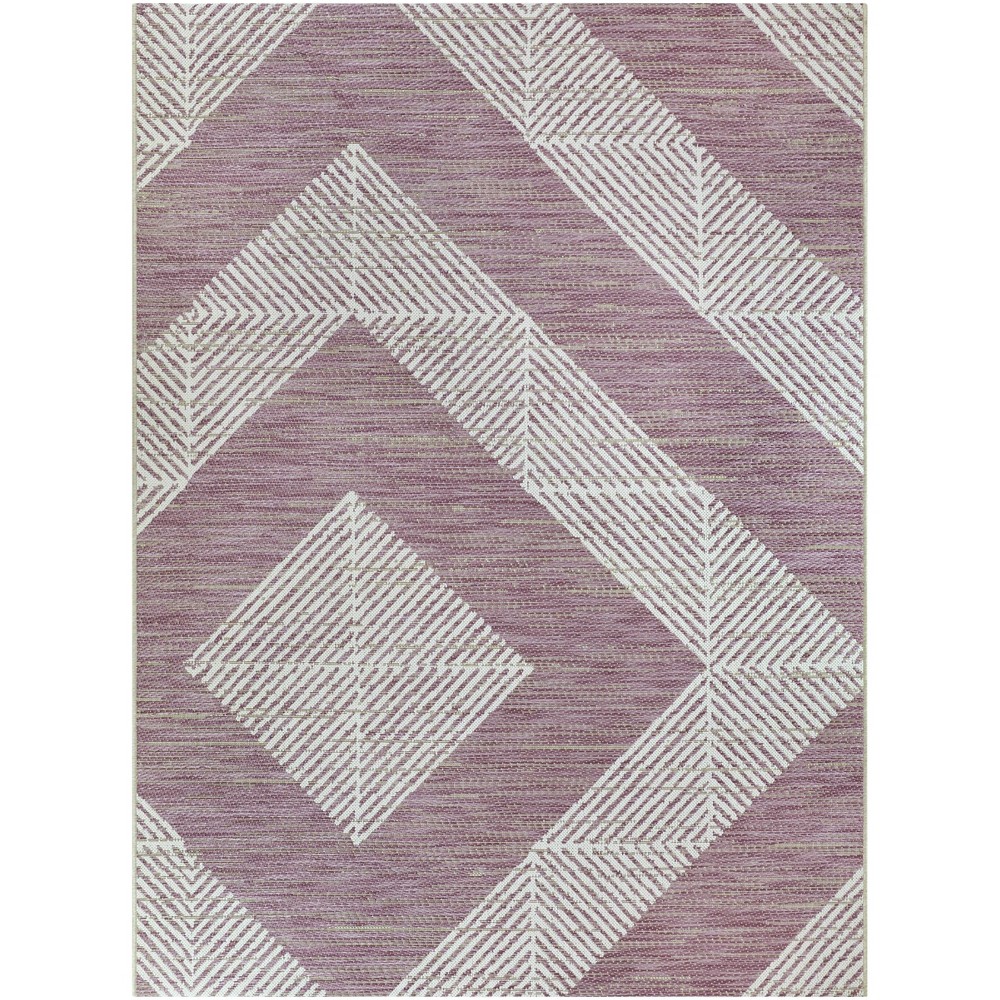  Offset Diamond Outdoor Rug Berry