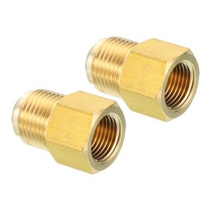 Unique Bargains Fit Air Gas Line Refrigeration Brass SAE 45 Degree Flare Plumbing Connectors - 1 of 4