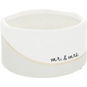 Pavilion Gift Company - Mr. & Mrs. - 8 oz - 100% Soy Wax Reveal Candle Scent: Tranquility - Flame Candles - 1 of 4