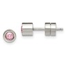 Chisel Stainless Steel Polished Pink Cubic Zirconia October Birthstone Stud Earrings - 2 of 4