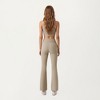 Anna-Kaci Active Women's Ribbed Knit Flare Pants with Wrap Tie Waistband and High Waist Silhouette - 3 of 4