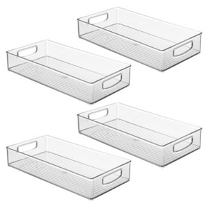 iDesign Stackable Pantry Storage Bin with Handles, Set of 4, Clear, Made in USA - 1 of 4