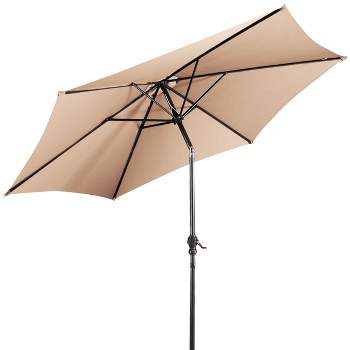 Tangkula Patio 9' Outdoor Steel Market Backyard Garden Patio Table Umbrella