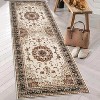 Boho Vintage Washable Area Rug, Gray Medallion Low Pile Non Slip Carpet for Living Room, Bedroom, Kitchen, or Dining Room, Pet Friendly - 4 of 4