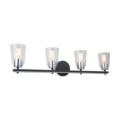 Artcraft Lighting Essex 4 - Light Vanity in  Black/Chrome