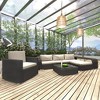 vidaXL Patio Sofa Set of 8 Black rattan + cream white cushion - 2 of 4