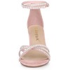 Allegra K Women's Rhinestones Crisscross Strap Strappy Chunky Heel Sandals - 2 of 4