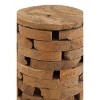Olivia & May 18" x 14" Contemporary Teak Wood Accent Table Brown: Handcrafted, No Assembly, Indoor Use, Unique Design - 3 of 3