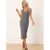 Allegra K Women's Sleeveless Tweed Halter Neck Lace Up Backless Pencil Dresses - 4 of 4