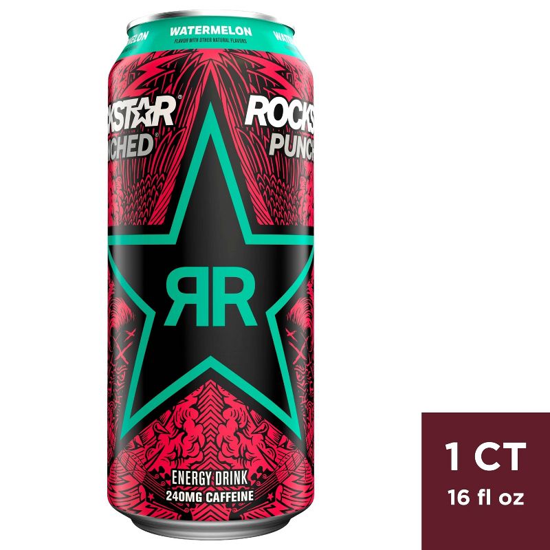 Rockstar Punched Watermelon Energy Drink - 16 fl oz Can, 1 of 4