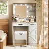 Vanity Table Farmhouse with Hollywood Mirror and Storage Cabinet for Bedroom 31.5in Wide-3irtyhousy - 2 of 4