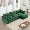 L-Shaped Sectional Sofa with Footstool, 3-Seater Sofa with Pull-Out Storage Drawers, Upholstered Chenille Sofa with Cushion-Coolbibila - 2 of 4