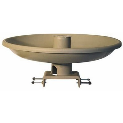 Farm Innovators 150 Watt Outdoor Plastic Heated Birdbath with Twist Deck Mount, Hidden Electrical Connection, and Internal Thermostat, Tan