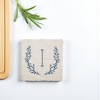 Personalization Mall Farmhouse Floral Personalized Letter Tumbled Stone Coaster Set - 2 of 4