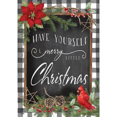 Merry Little Christmas Multi-Color Polyester Outdoor House Flag