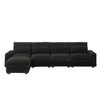 126" Corduroy L-Shaped Sectional Sofa with Cup Holders, USB & Type-C Ports, 4 Pillows, Movable Footrest, Oversized Couch for Living Room - 4 of 4